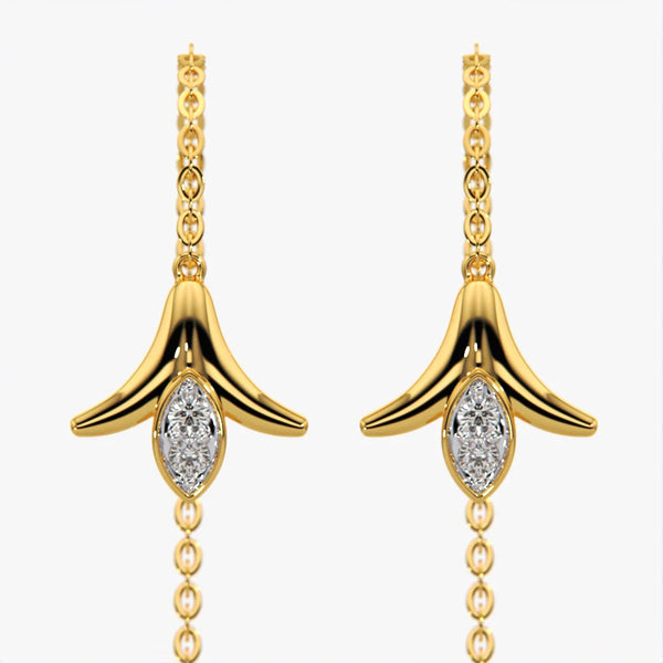 Crystal Tulip Threader Earrings