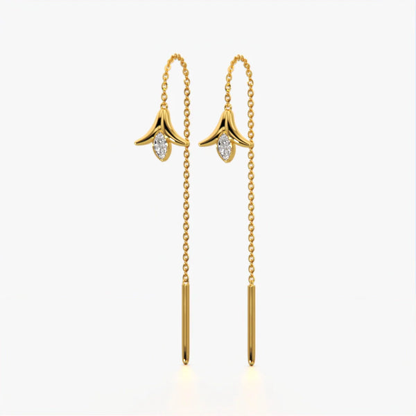 Crystal Tulip Threader Earrings