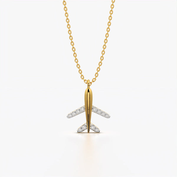 Sparkling Airplane Pendant Necklace