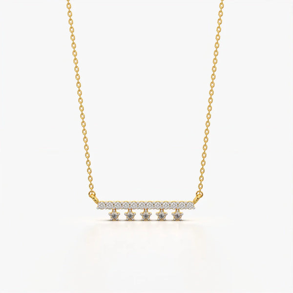 Starry Drop Bar Necklace