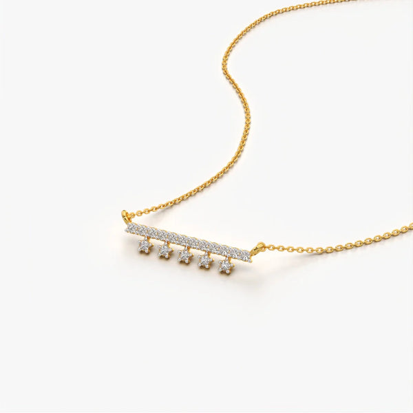 Starry Drop Bar Necklace