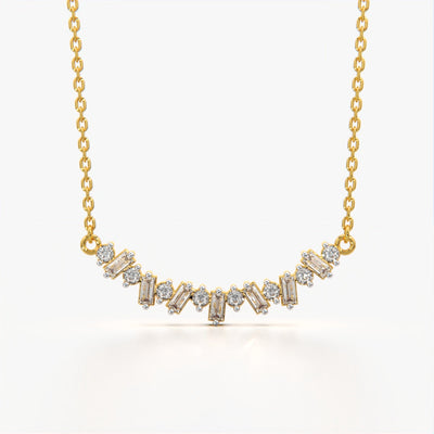 Alternating Baguette Curve Necklace