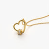 Open Heart Sliding Stone Necklace