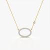 Sparkling Horizontal Oval Necklace