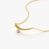 Elegant Curve Drop Solitaire Necklace