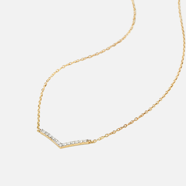 Sleek Pave Chevron Necklace