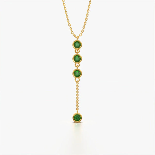 Emerald Green Y-Drop Necklace