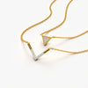 Geometric Layered Triangle & V Necklace