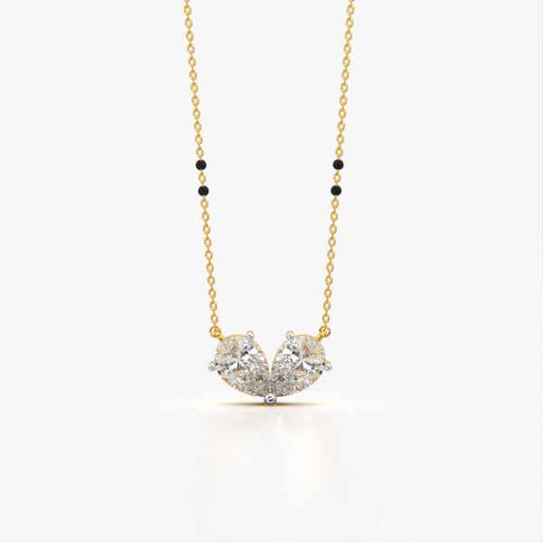 Twin Pear Heart Mangalsutra