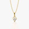 Twisted Flame Solitaire Necklace