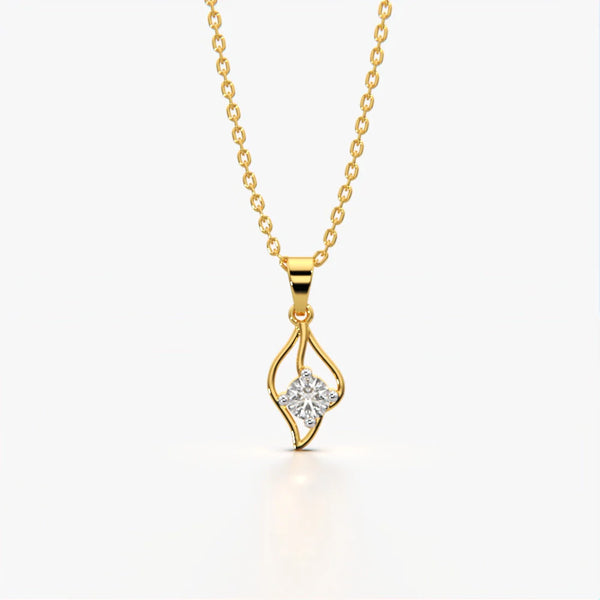 Twisted Flame Solitaire Necklace