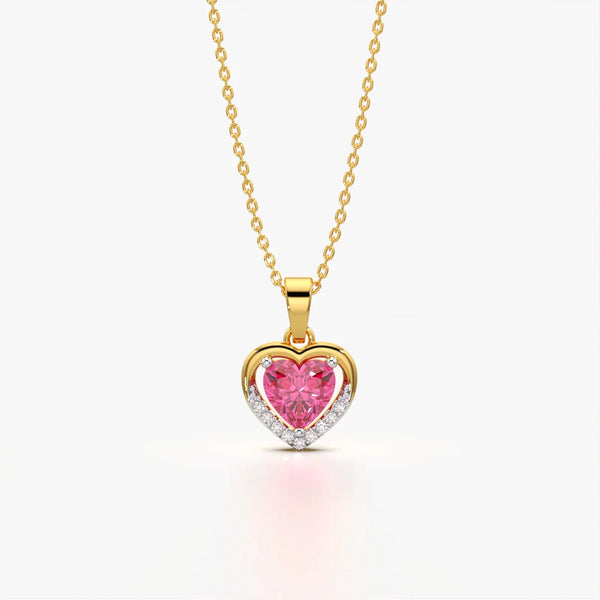 Pink Heart Crystal Necklace