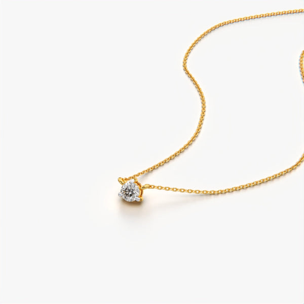 Classic Round Solitaire Necklace