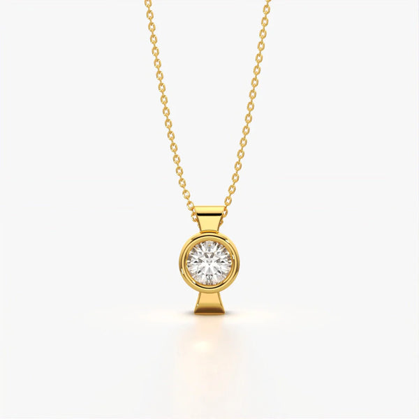 Modern Bezel Solitaire Necklace
