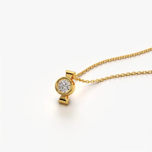 Modern Bezel Solitaire Necklace