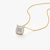 Cushion Halo Solitaire Necklace