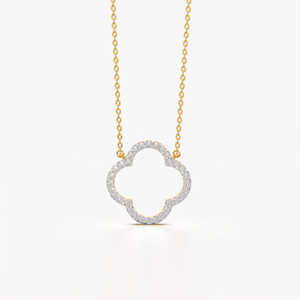 Open Clover Pave Necklace