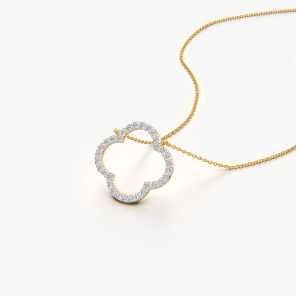 Open Clover Pave Necklace