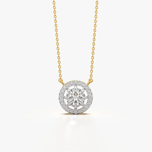 Floating Halo Solitaire Necklace