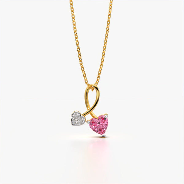 Pink Heart Duo Necklace