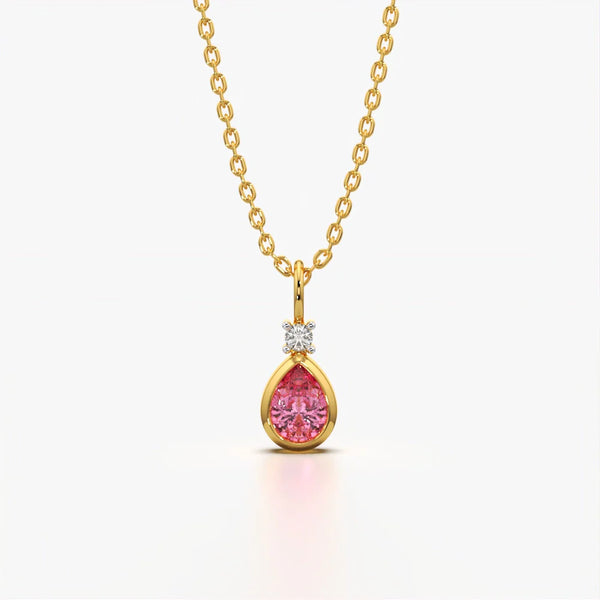 Pink Teardrop Accent Pendant
