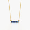 Blue Baguette Trio Bar Necklace