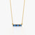 Blue Baguette Trio Bar Necklace