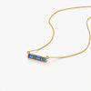 Blue Baguette Trio Bar Necklace