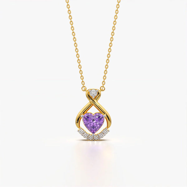 Purple Heart Twist Pendant Necklace