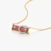 Red Baguette Crescent Necklace
