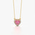 Pink Heart Halo Pendant Necklace