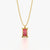 Minimal Pink Baguette Solitaire Pendant