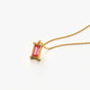 Minimal Pink Baguette Solitaire Pendant