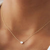 Minimal Bezel Teardrop Necklace