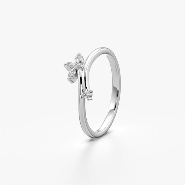 Floral Bypass Ring
