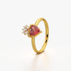 Heart Crown Gemstone Ring