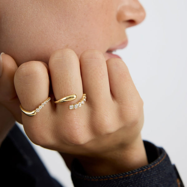 Asymmetric Bezel Wrap Ring