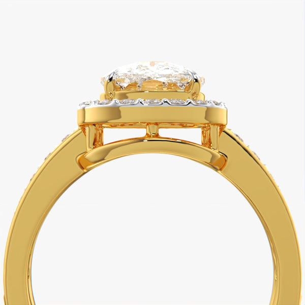 Cushion Halo Pave Ring