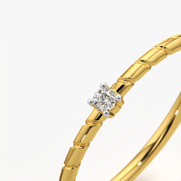 Textured Solitaire Ring