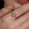 Emerald Cut Ring with Pear & Round Accents