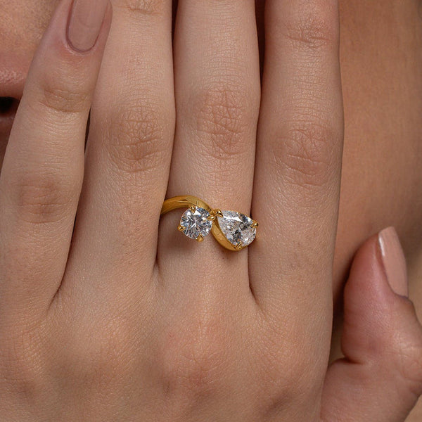 Pear & Round Duo Ring