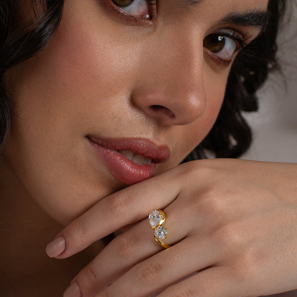 Pear & Round Duo Ring