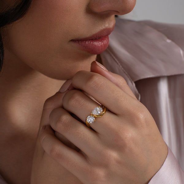 Pear & Round Duo Ring
