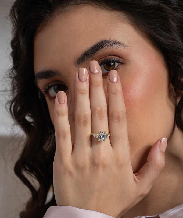 Radiant Cut Trilogy Pave Ring