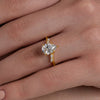 Pear & Leaf Accent Solitaire Ring
