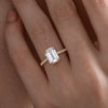 Emerald Cut Solitaire Pave Ring
