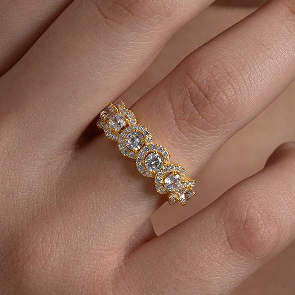 Round Halo Eternity Band