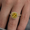 Yellow Double Halo Ring