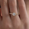 Classic Round Solitaire Pave Ring