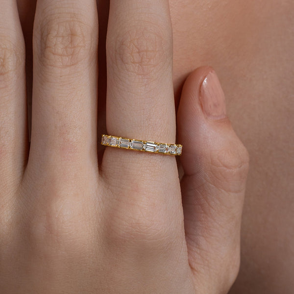 Emerald Cut Eternity Band